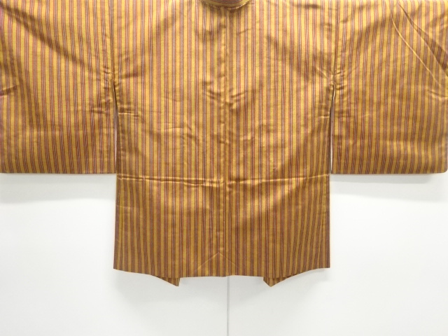 縞織り出し手織り紬羽織